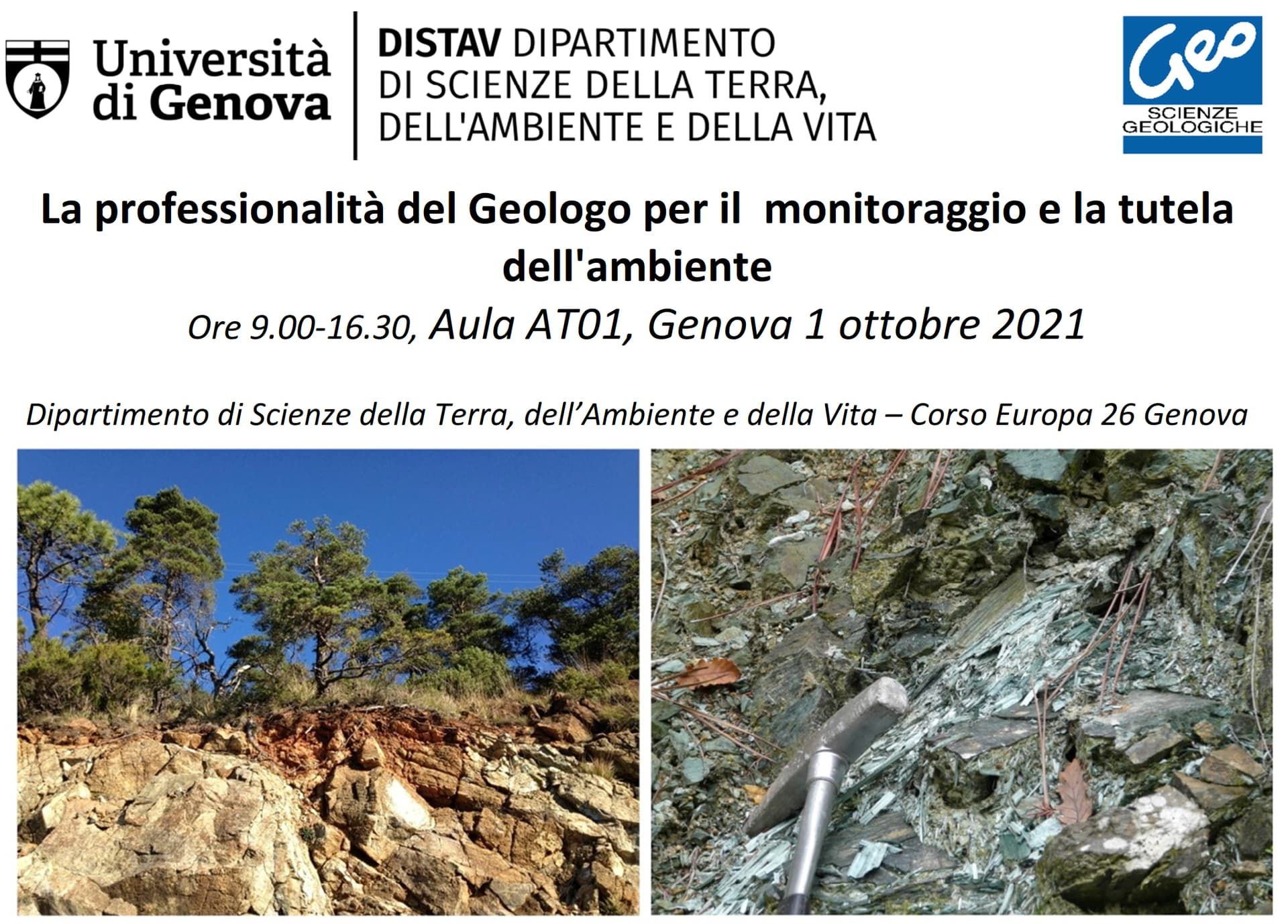 Webinar DISTAV - 'La professionalit&agrave; del Geologo per il monitoraggio e la tutela dell'ambiente'