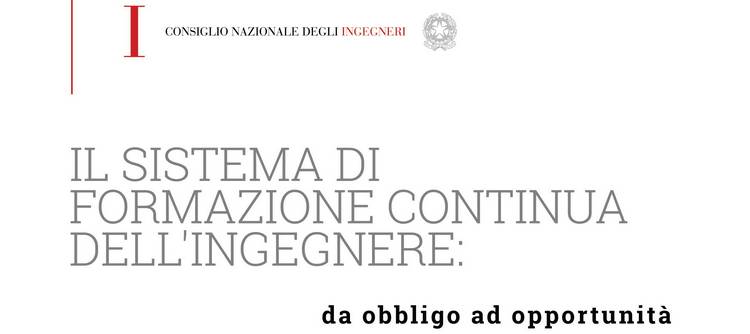 Il sistema di formazione continua; nuova pubblicazione CNI