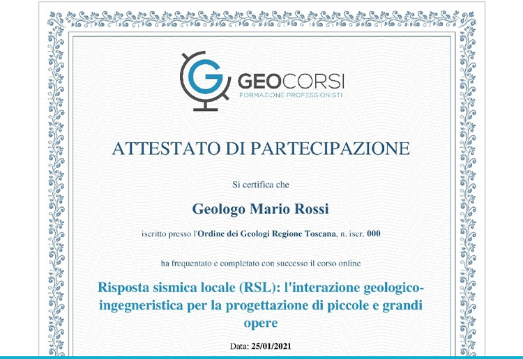 attestato partecipazione geocorsi